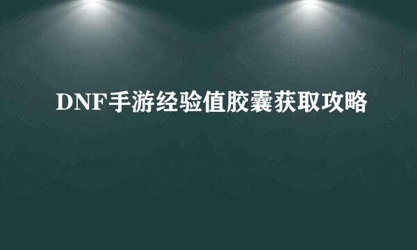 DNF手游经验值胶囊获取攻略