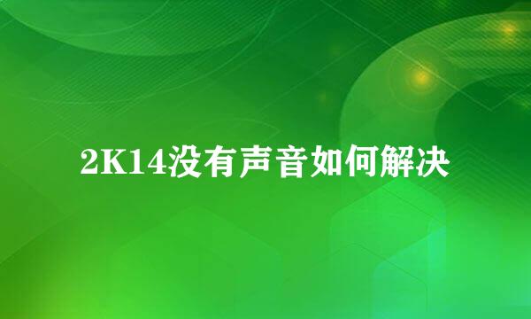 2K14没有声音如何解决