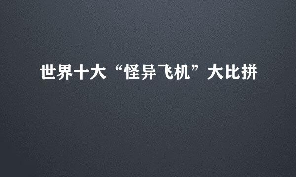 世界十大“怪异飞机”大比拼