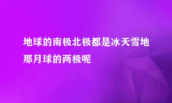地球的南极北极都是冰天雪地那月球的两极呢