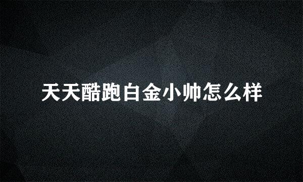 天天酷跑白金小帅怎么样