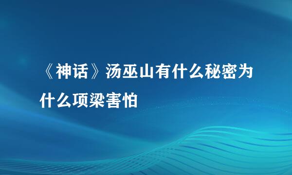 《神话》汤巫山有什么秘密为什么项梁害怕