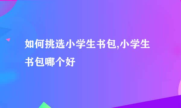 如何挑选小学生书包,小学生书包哪个好