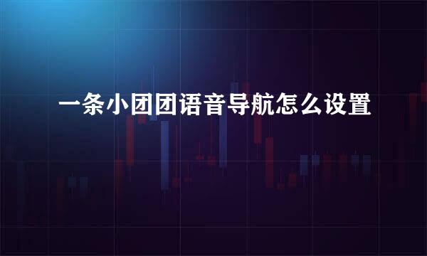 一条小团团语音导航怎么设置