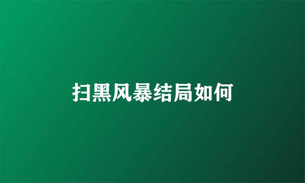扫黑风暴结局如何