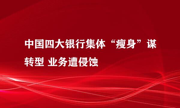 中国四大银行集体“瘦身”谋转型 业务遭侵蚀