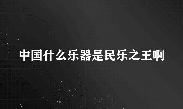 中国什么乐器是民乐之王啊