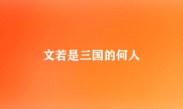 文若是三国的何人