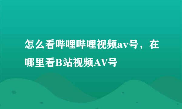 怎么看哔哩哔哩视频av号，在哪里看B站视频AV号