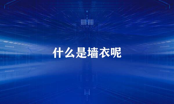 什么是墙衣呢