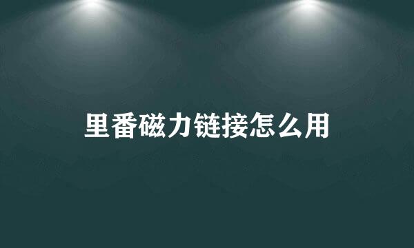 里番磁力链接怎么用