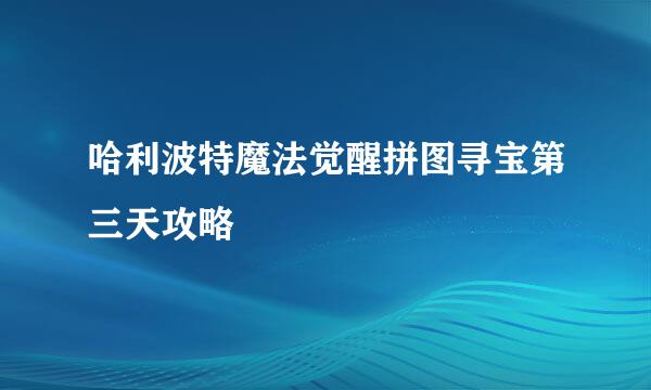 哈利波特魔法觉醒拼图寻宝第三天攻略