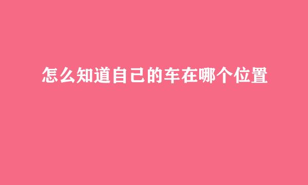 怎么知道自己的车在哪个位置