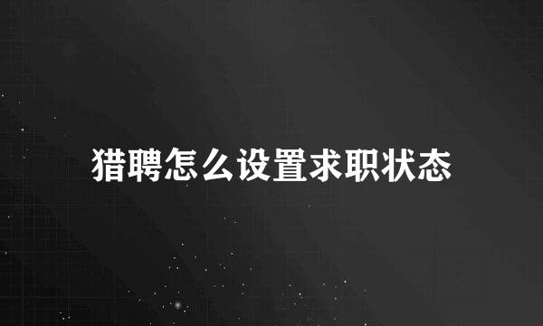 猎聘怎么设置求职状态