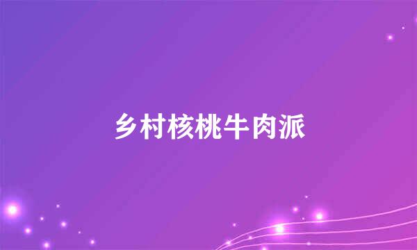 乡村核桃牛肉派