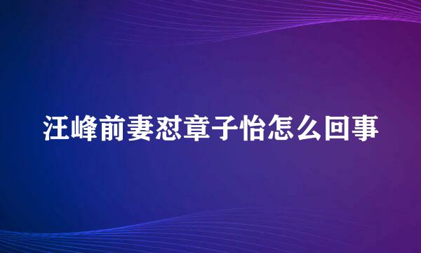 汪峰前妻怼章子怡怎么回事