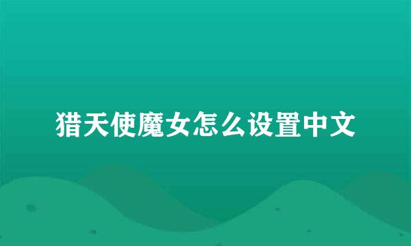 猎天使魔女怎么设置中文