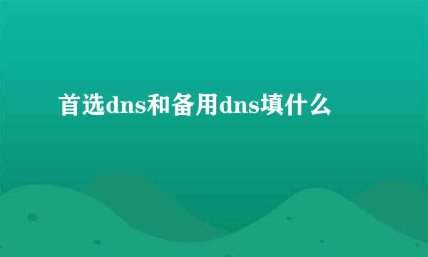 首选dns和备用dns填什么