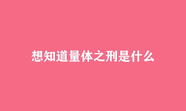 想知道量体之刑是什么
