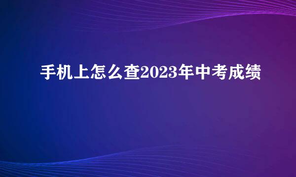 手机上怎么查2023年中考成绩