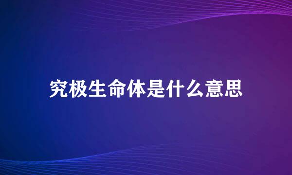 究极生命体是什么意思