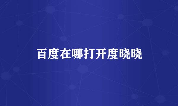 百度在哪打开度晓晓