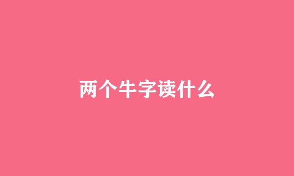 两个牛字读什么