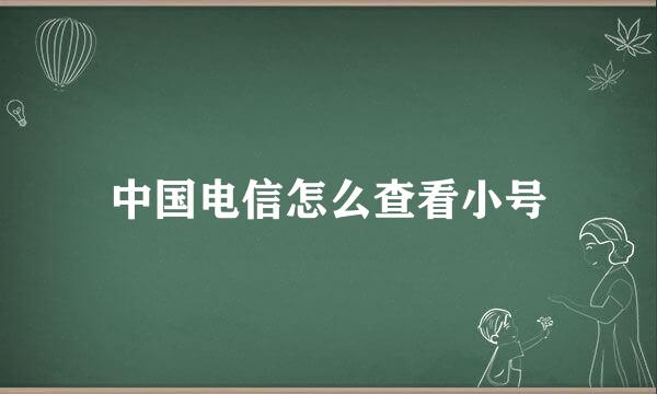 中国电信怎么查看小号
