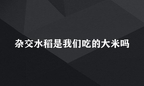 杂交水稻是我们吃的大米吗
