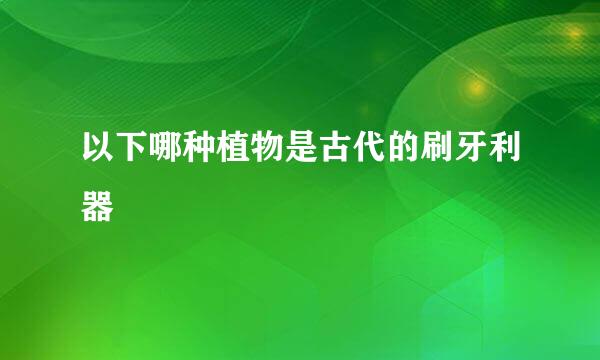 以下哪种植物是古代的刷牙利器