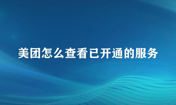 美团怎么查看已开通的服务