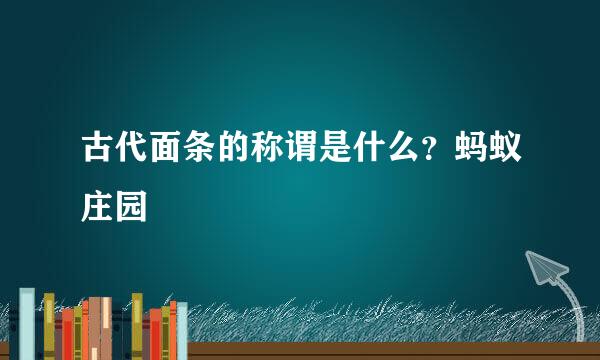 古代面条的称谓是什么？蚂蚁庄园