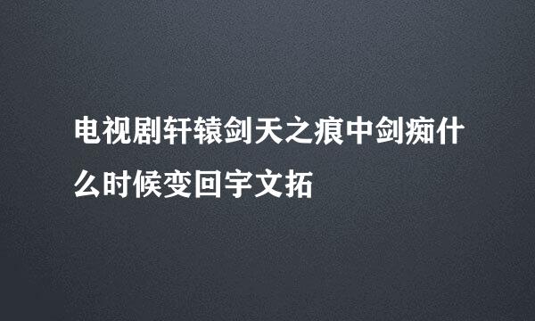 电视剧轩辕剑天之痕中剑痴什么时候变回宇文拓