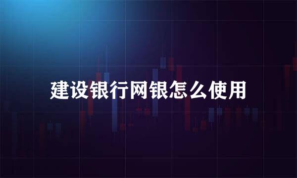 建设银行网银怎么使用