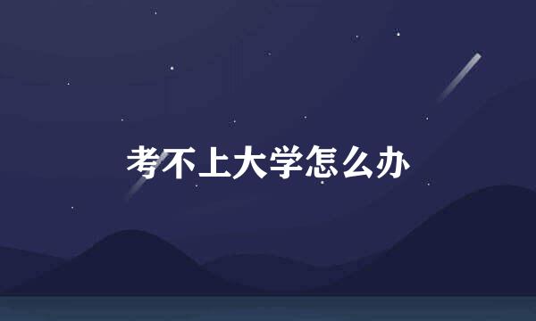 考不上大学怎么办
