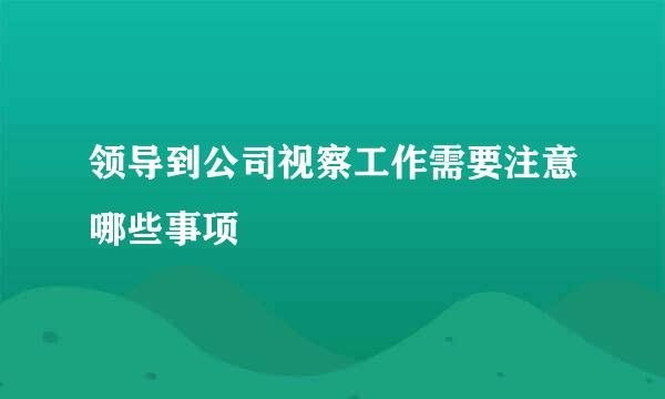 领导到公司视察工作需要注意哪些事项