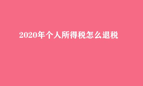 2020年个人所得税怎么退税