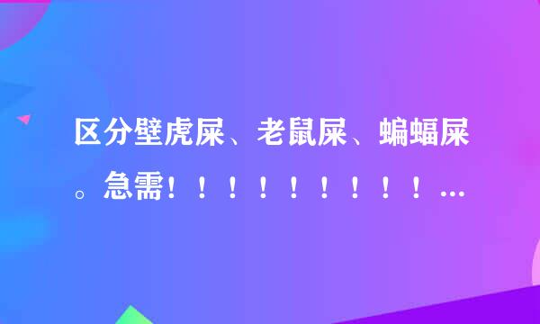 区分壁虎屎、老鼠屎、蝙蝠屎。急需！！！！！！！！！！！！！！！
