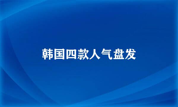 韩国四款人气盘发