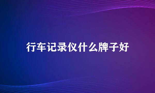 行车记录仪什么牌子好