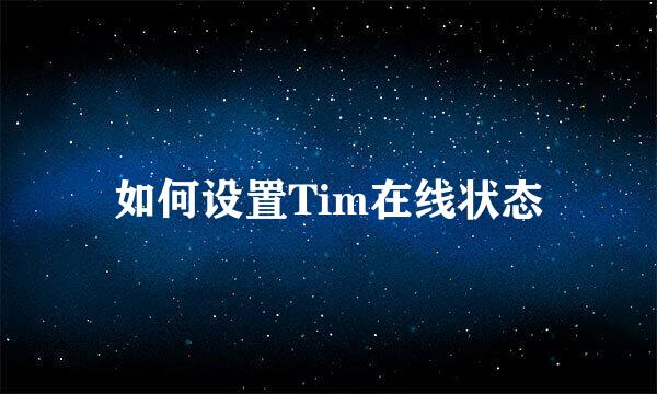 如何设置Tim在线状态