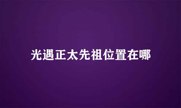 光遇正太先祖位置在哪