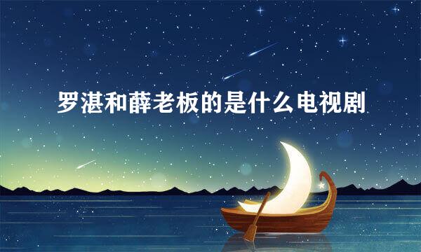 罗湛和薛老板的是什么电视剧