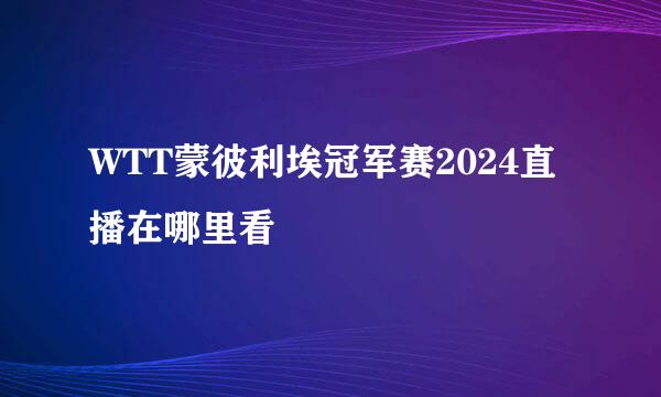 WTT蒙彼利埃冠军赛2024直播在哪里看