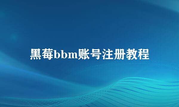 黑莓bbm账号注册教程