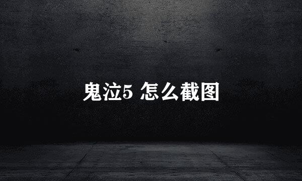 鬼泣5 怎么截图