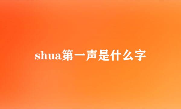 shua第一声是什么字