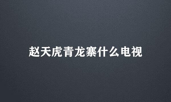 赵天虎青龙寨什么电视