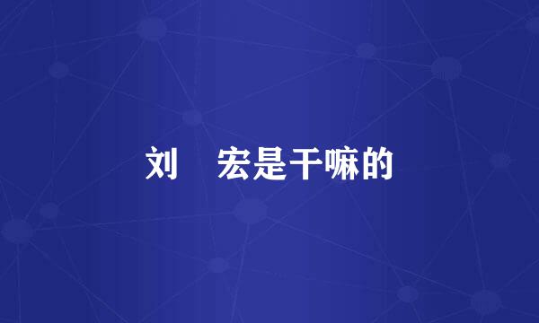 刘畊宏是干嘛的
