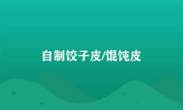 自制饺子皮/馄饨皮